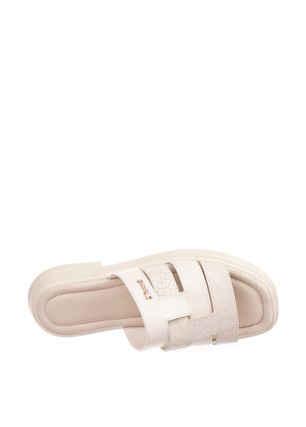 Бежевые шлепанцы Bizoni с тиснением