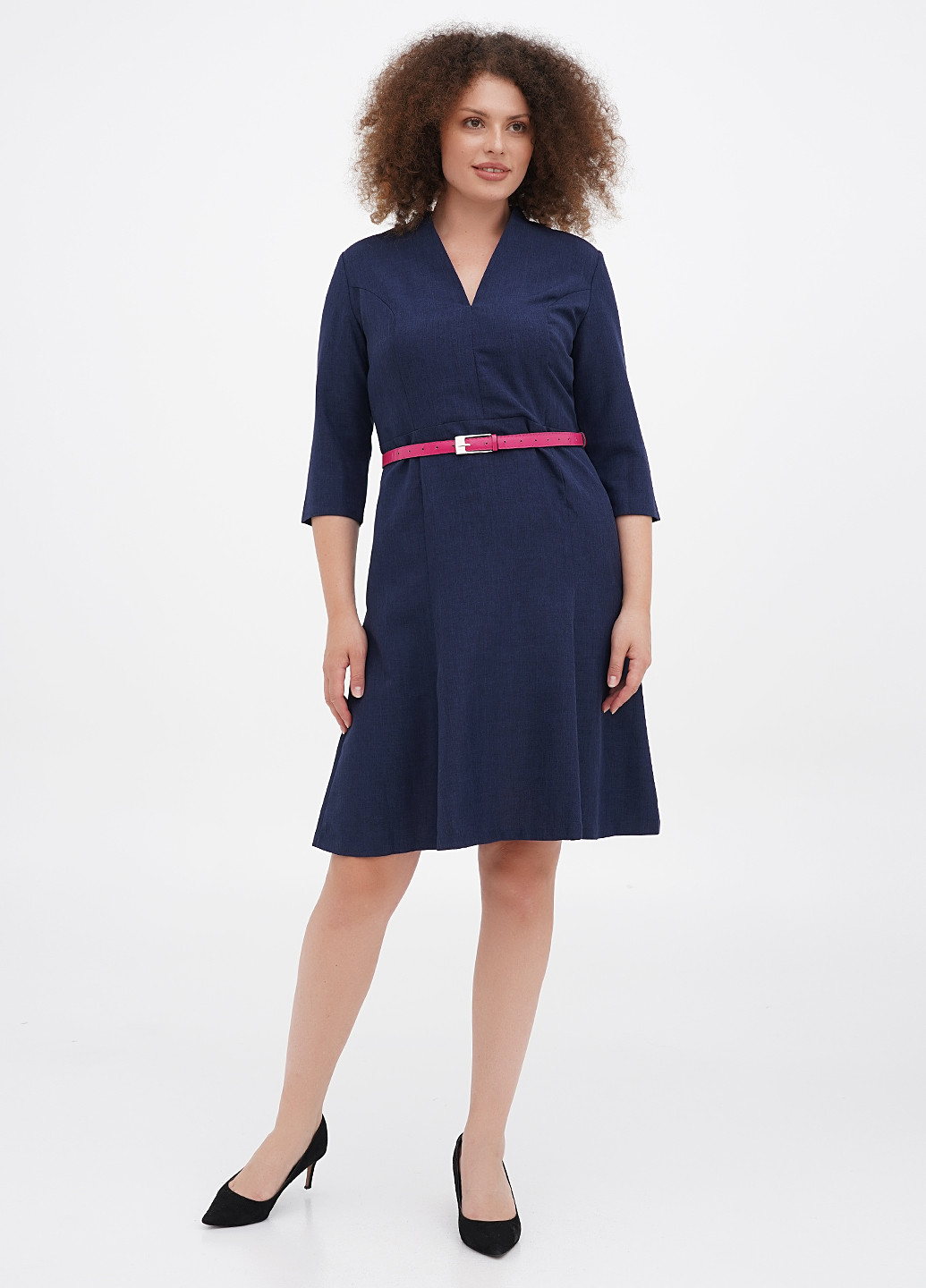 Темно-синее кэжуал платье клеш Laura Bettini однотонное