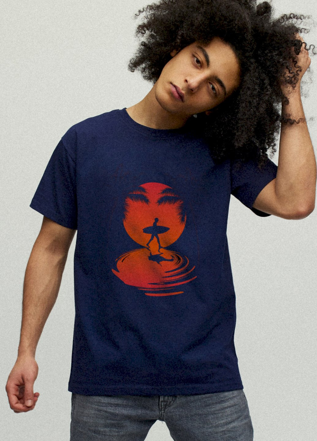 Темно-синяя футболка мужская YAPPI