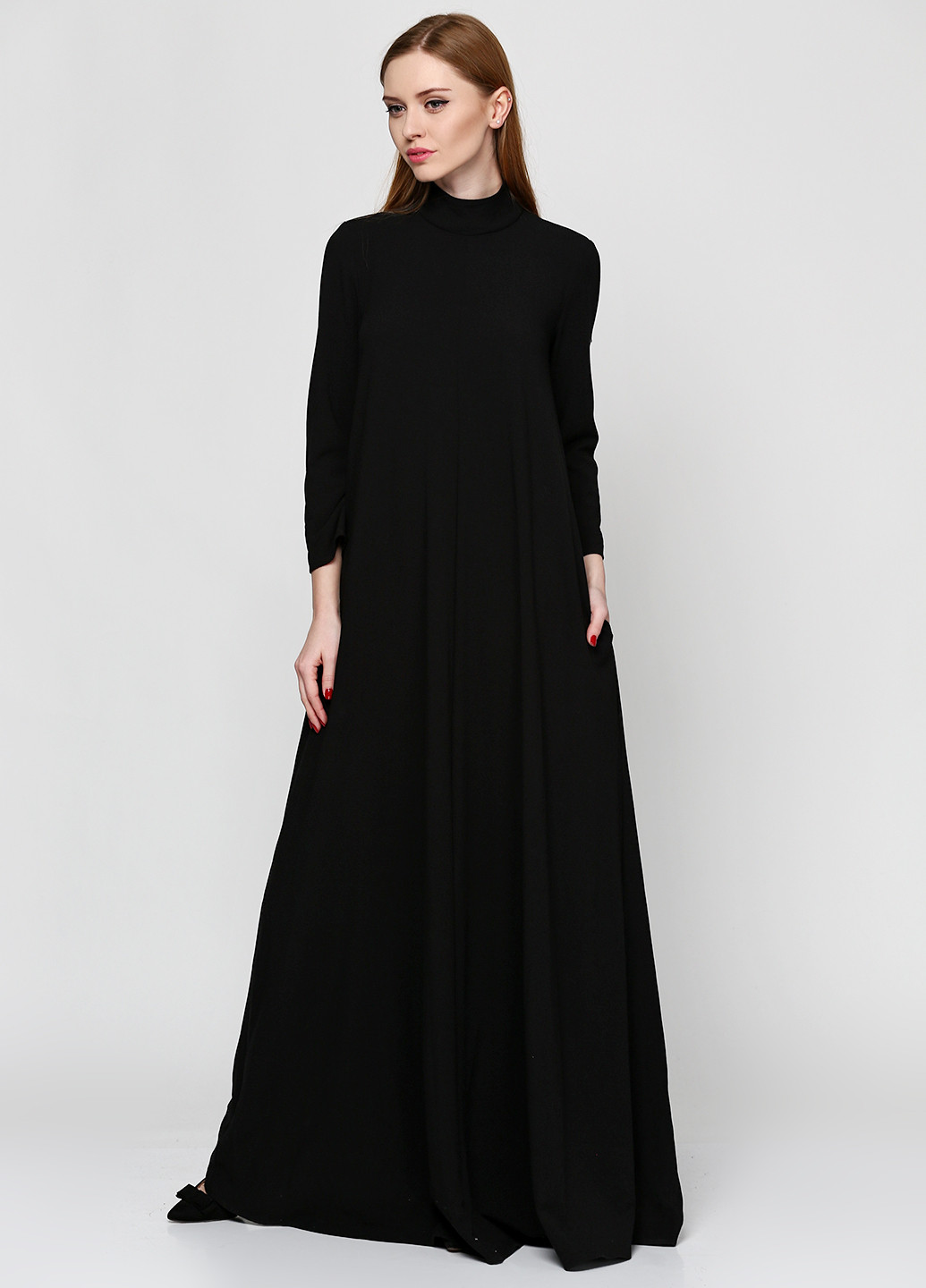 Черное кэжуал платье Societa однотонное