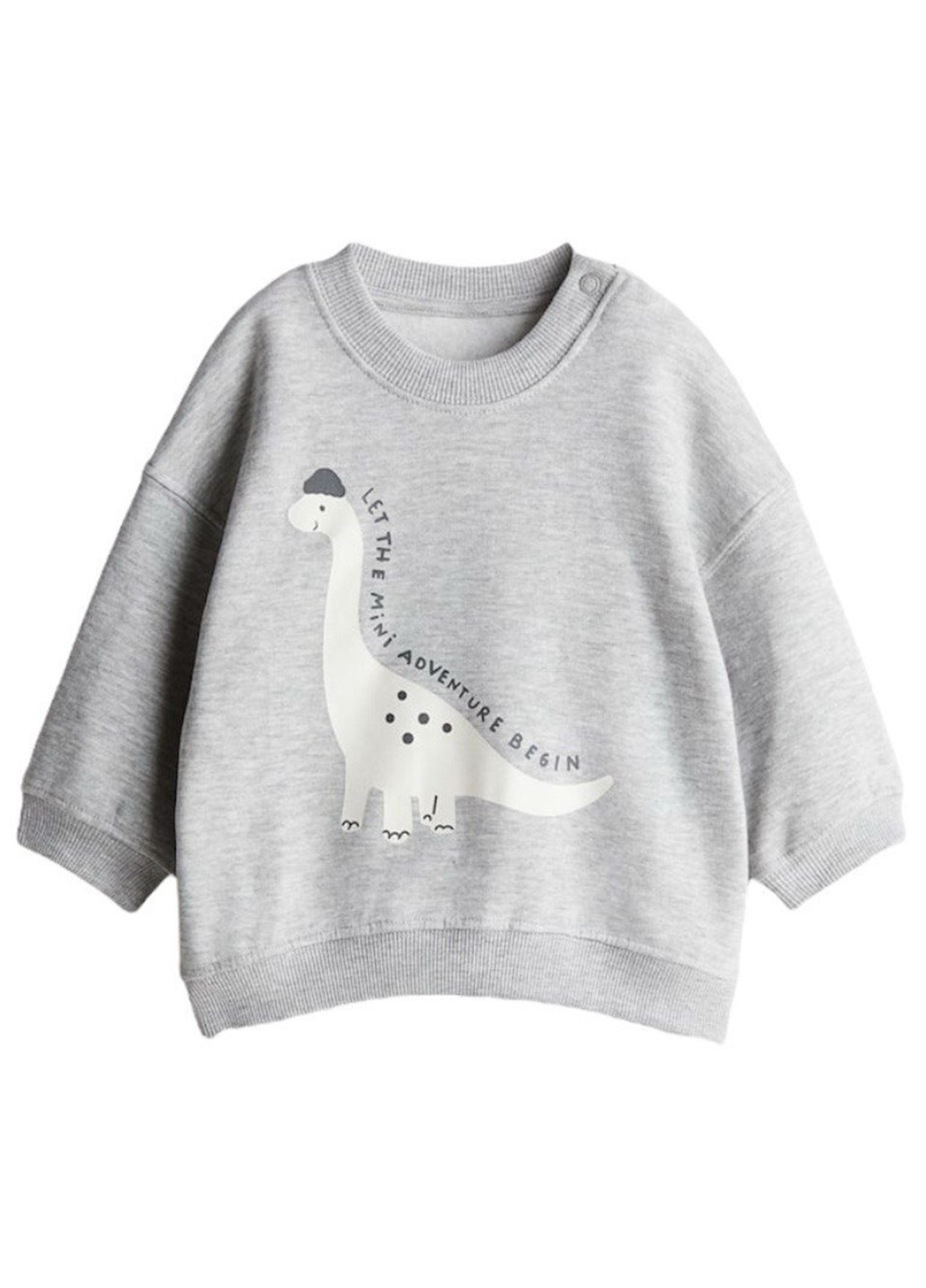 Світло-сірий світшот H&M динозавр без декору (341677545)