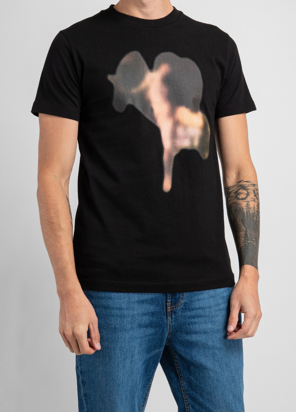 Черная черная футболка с принтом Off-White