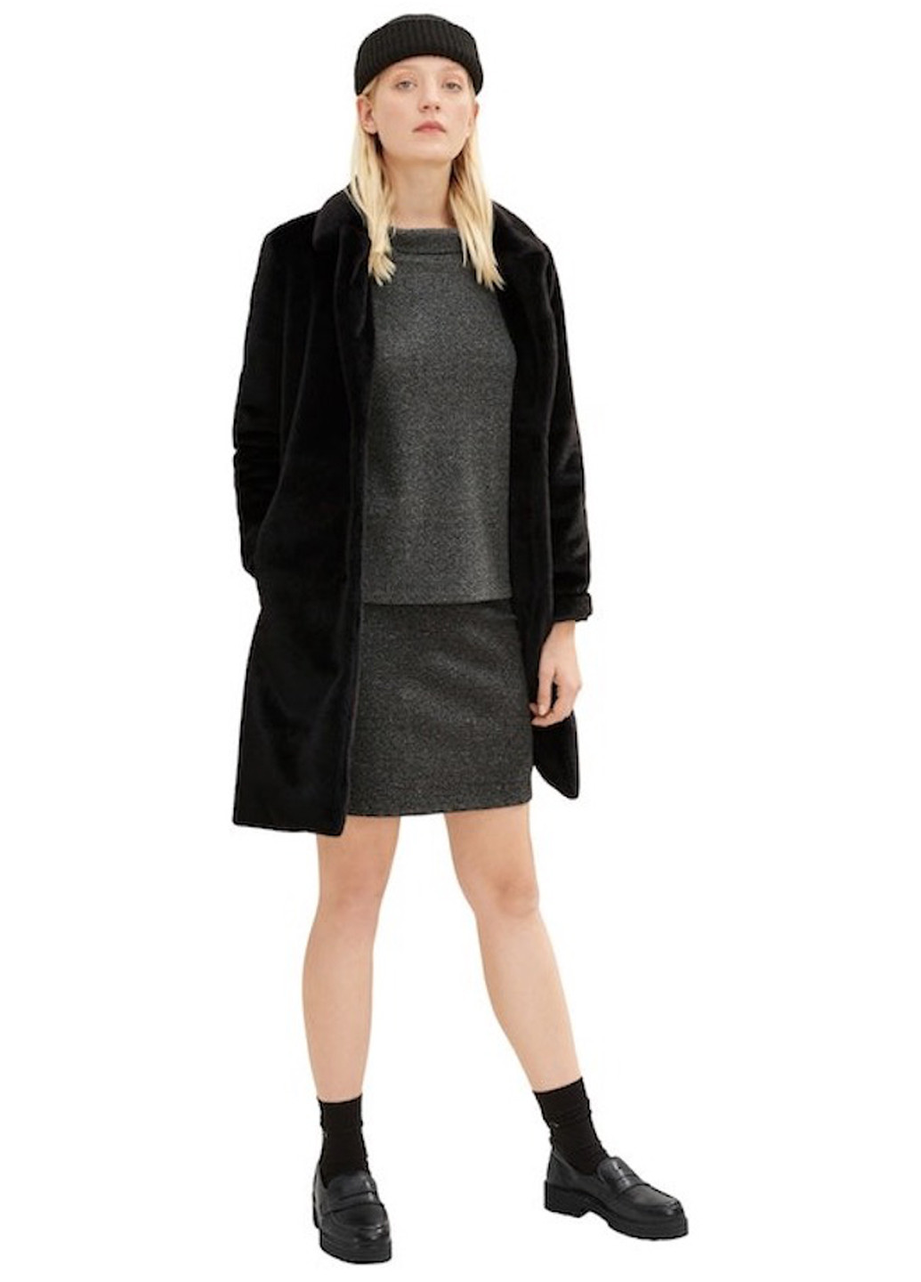 Темно-сірий світшот Tom Tailor меланж без декору (317631659)