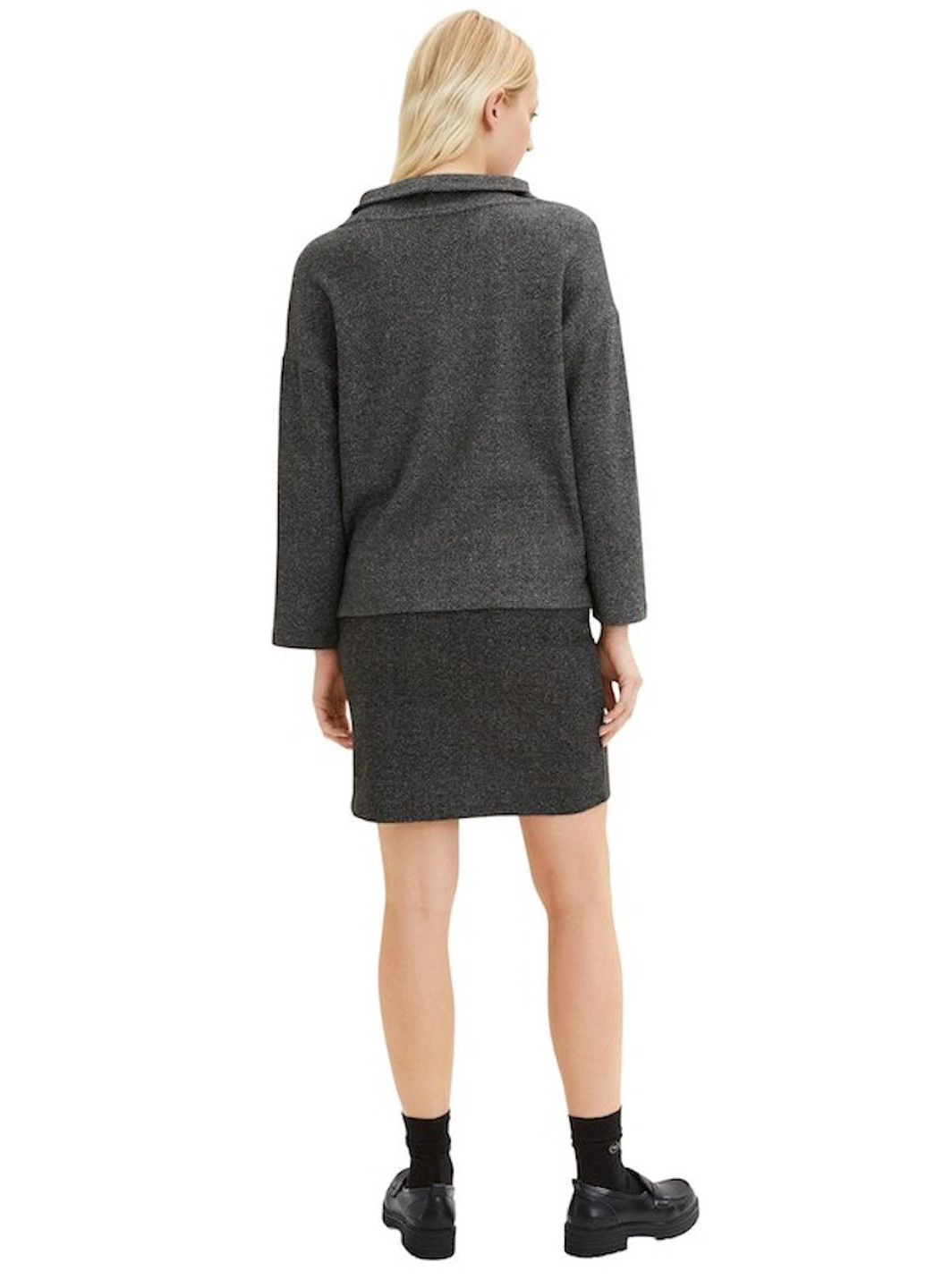 Темно-сірий світшот Tom Tailor меланж без декору (317631659)