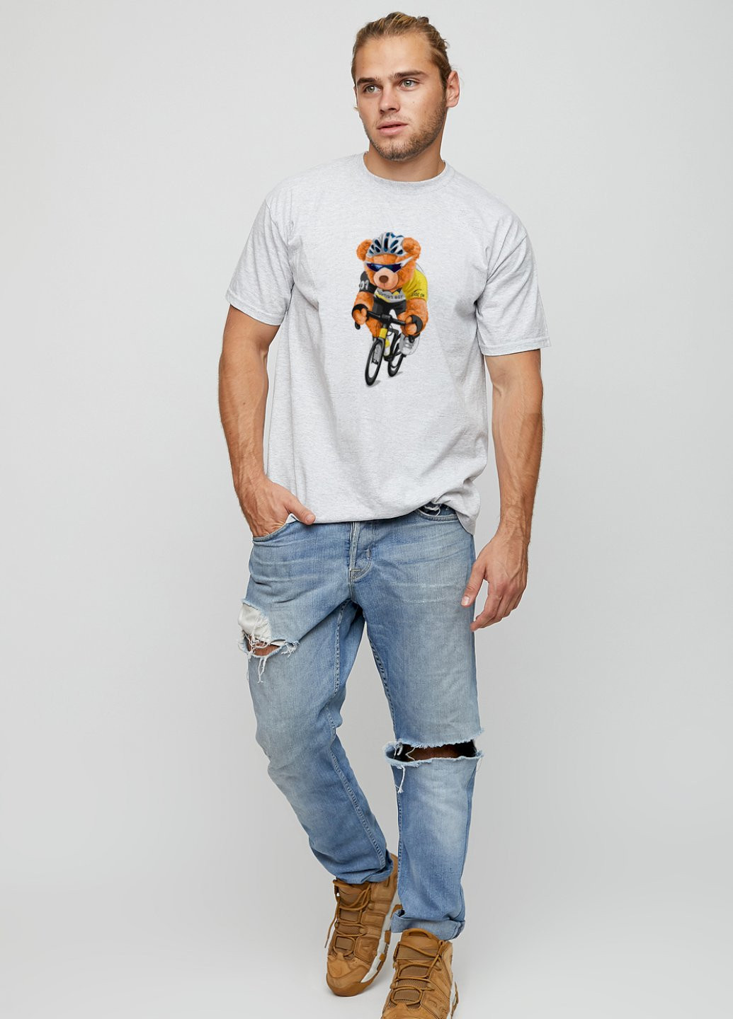 Сіра футболка чоловіча basic YAPPI