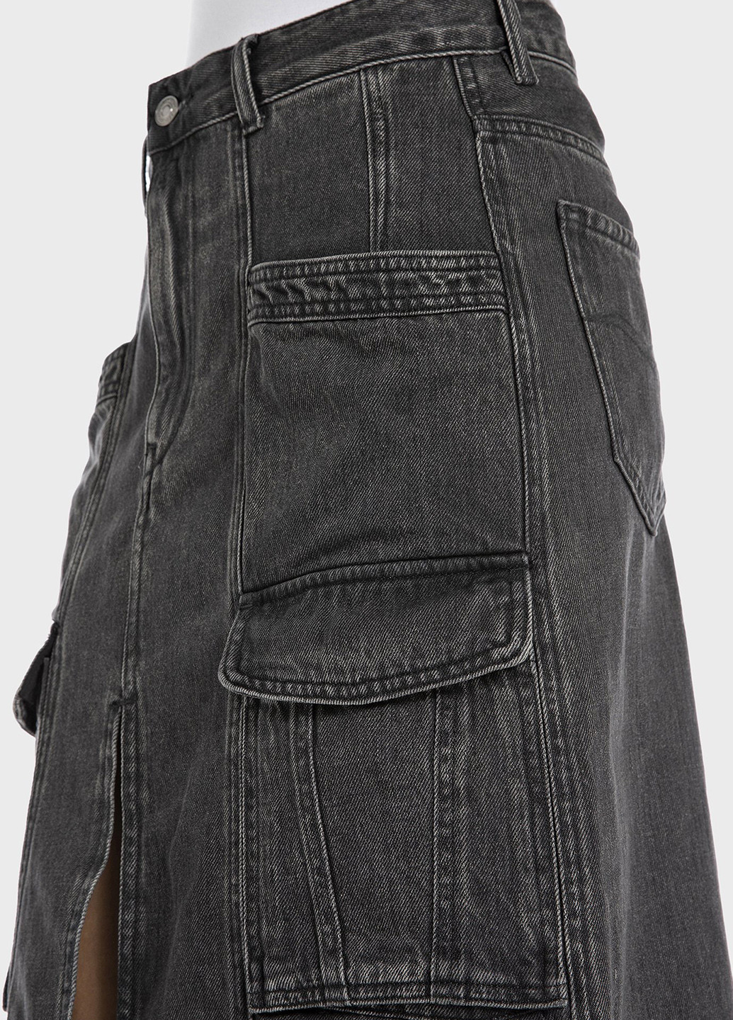Графитовая джинсовая варенка юбка Replay карго