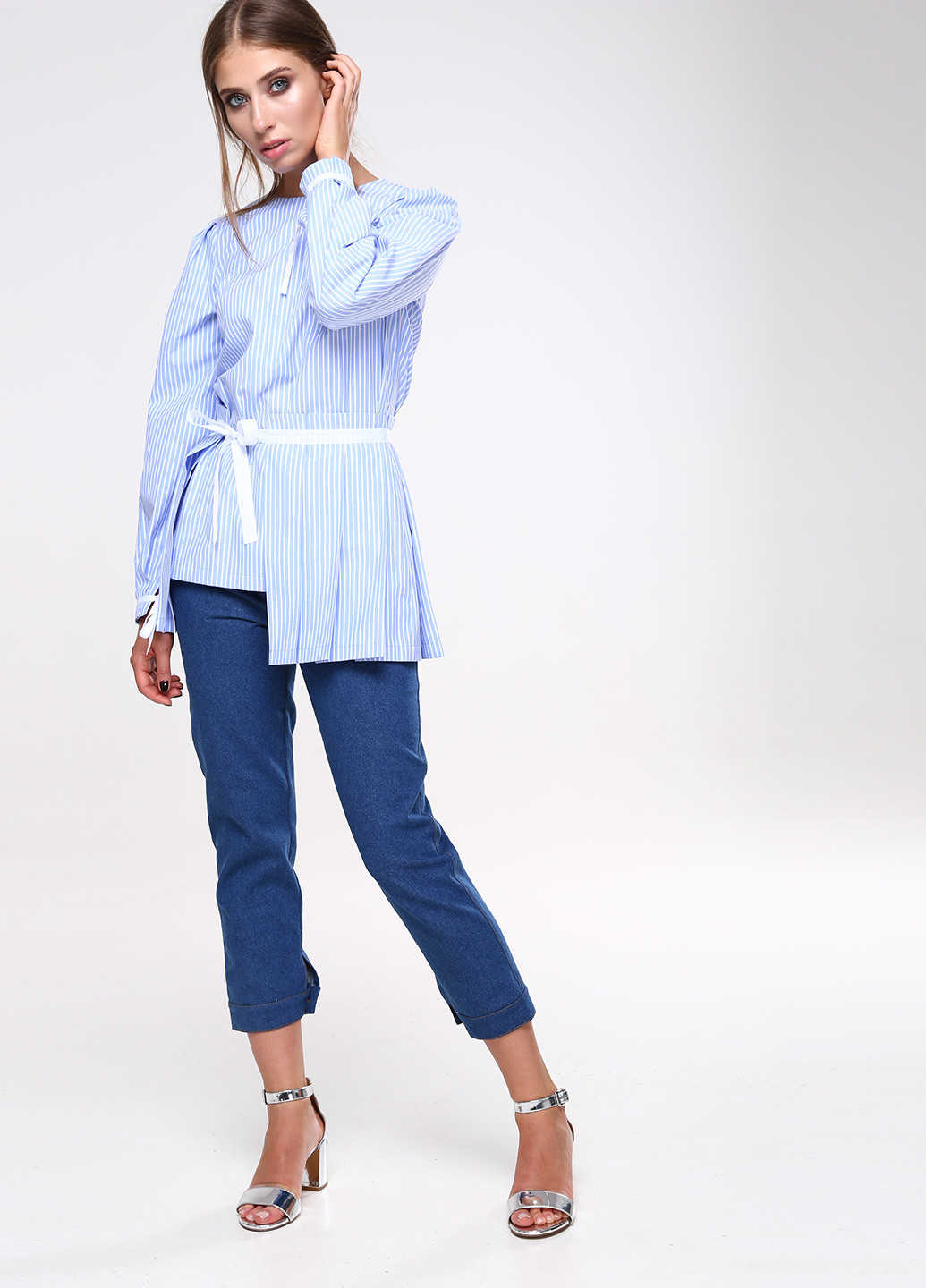 Голубая демисезонная блуза Lavana Fashion