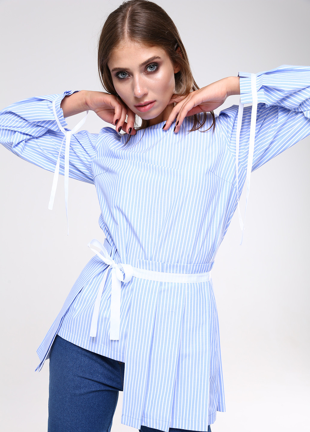 Голубая демисезонная блуза Lavana Fashion