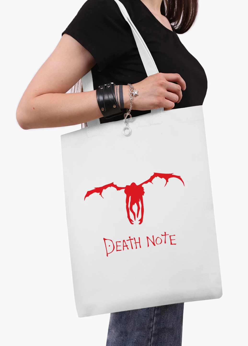 Еко сумка шоппер біла Рюк Зошит смерті (Death Note) (9227-2654-WT2) Еко сумка шоппер біла 41*35 см MobiPrint (219151256)