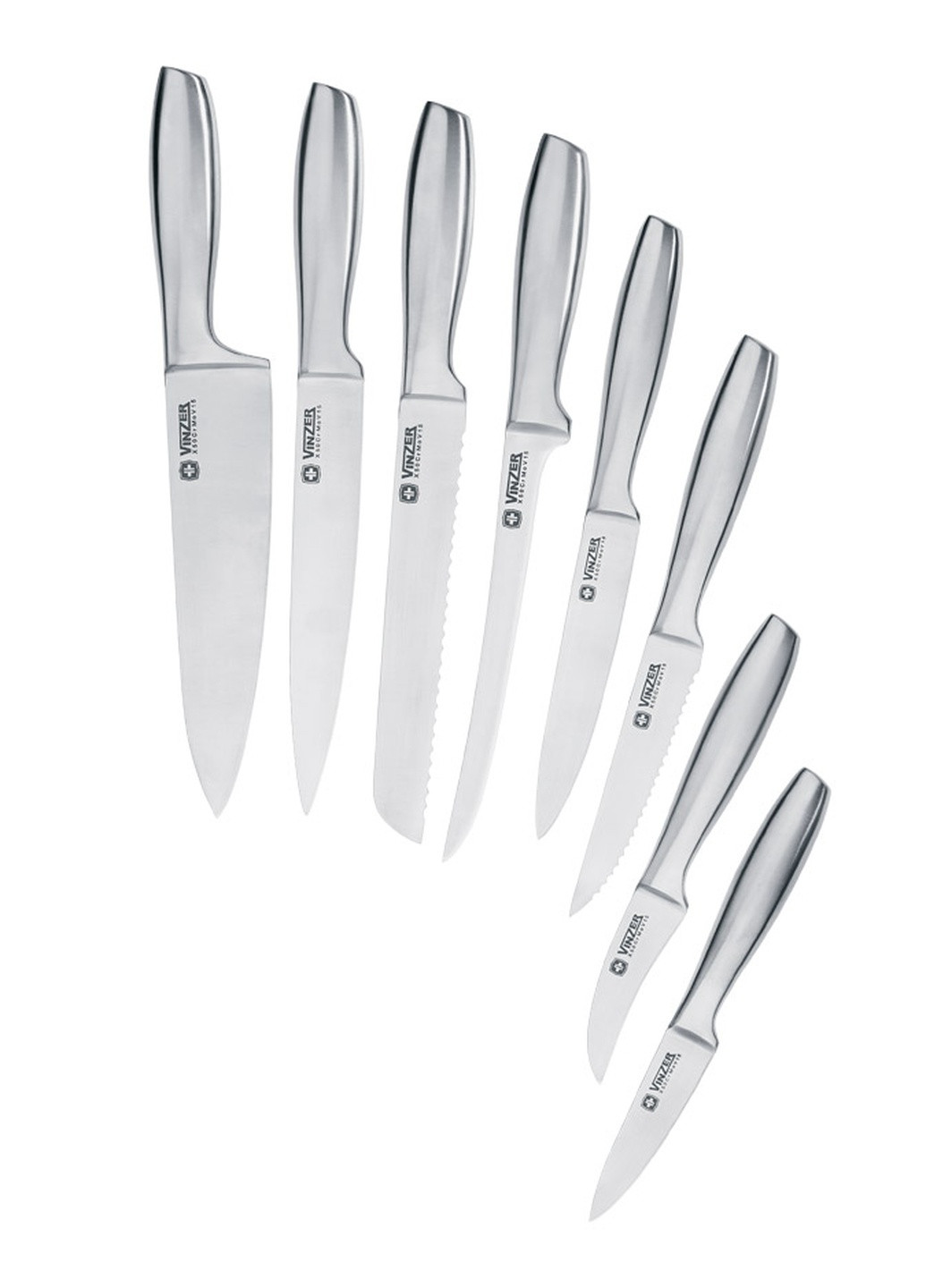 Набір ножів Razor 9 пр. (50112) Vinzer сірий, метал