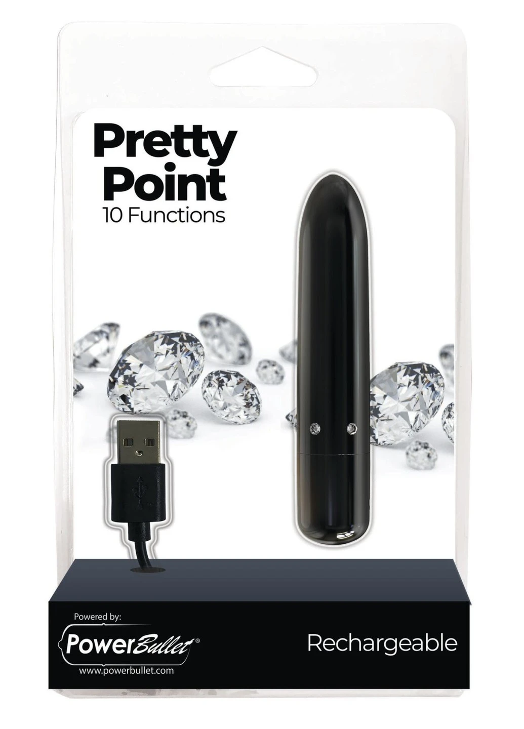 Віброкуля - Pretty Point Rechargeable Bullet Black PowerBullet (254551087)