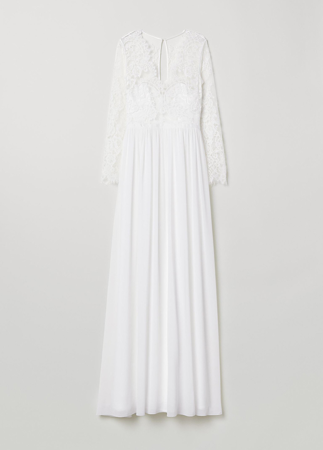 Білий весільна сукня кльош H&M однотонна