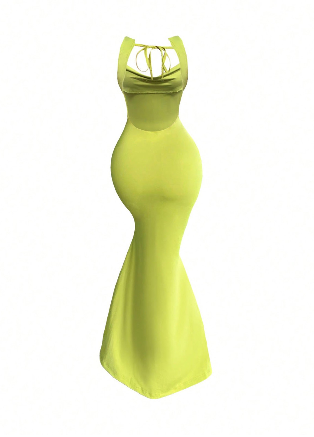 Салатова кежуал сукня з відкритою спиною SHEIN однотонна