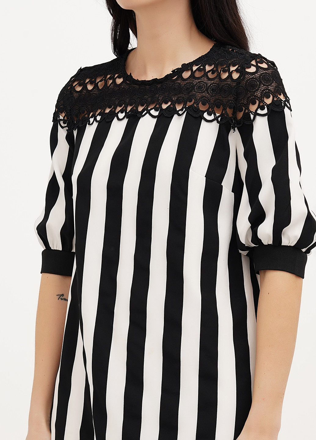 Комбинированное кэжуал платье Vicolo в полоску