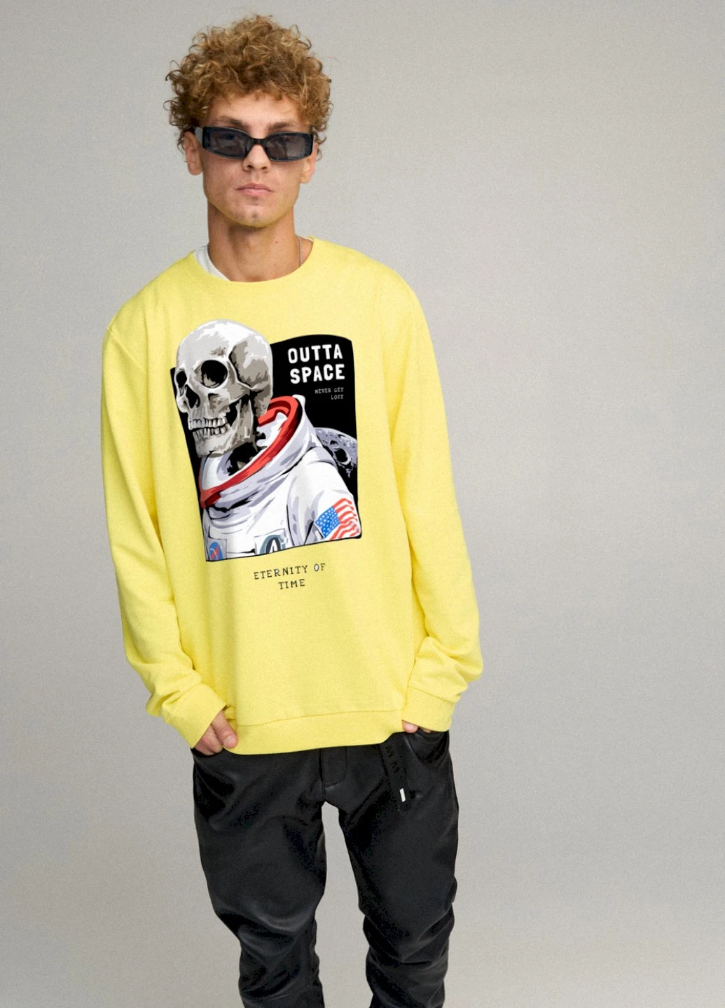 Жовтий світшот чоловічий oversize /no flis/ YAPPI (252259219)