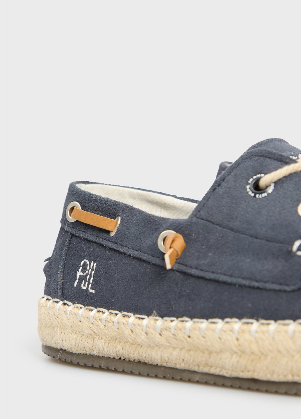 Синие топсайдеры Pepe Jeans с тиснением, с логотипом, на плетеной подошве, с вышивкой