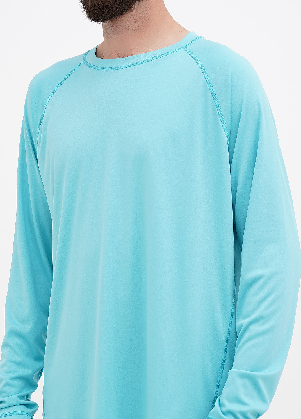 Бирюзовый демисезонный спортивный лонгслив Jockey однотонный