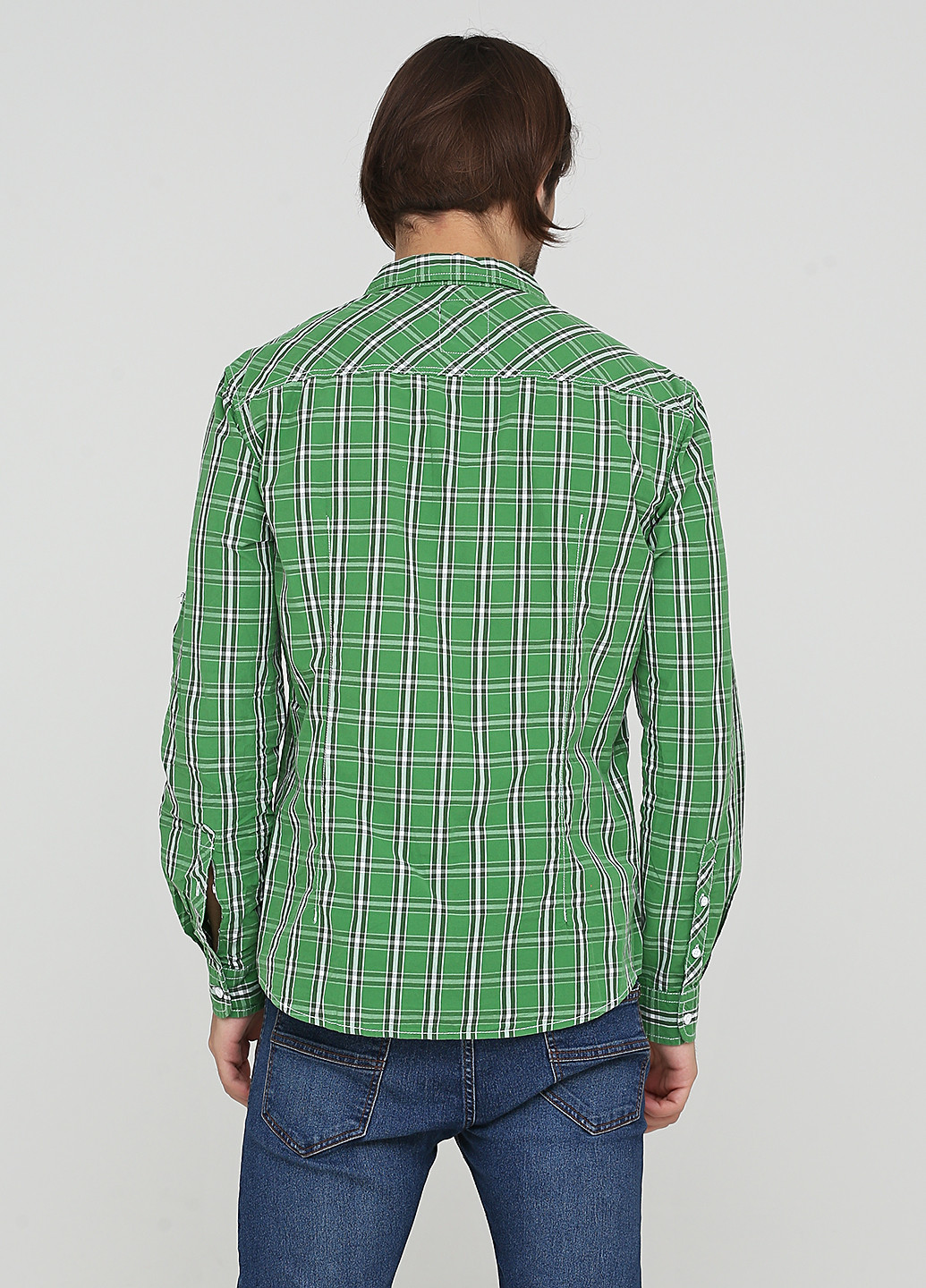 Зеленая кэжуал рубашка в клетку Tom Tailor