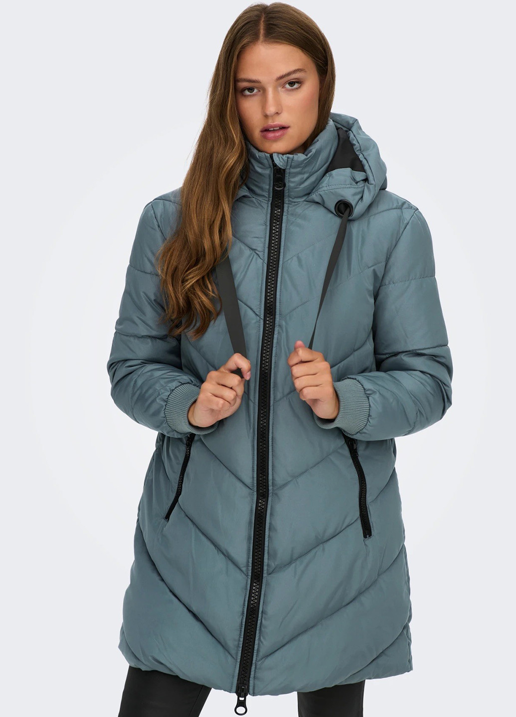 Темно-бирюзовая демисезонная куртка куртка-пальто Only