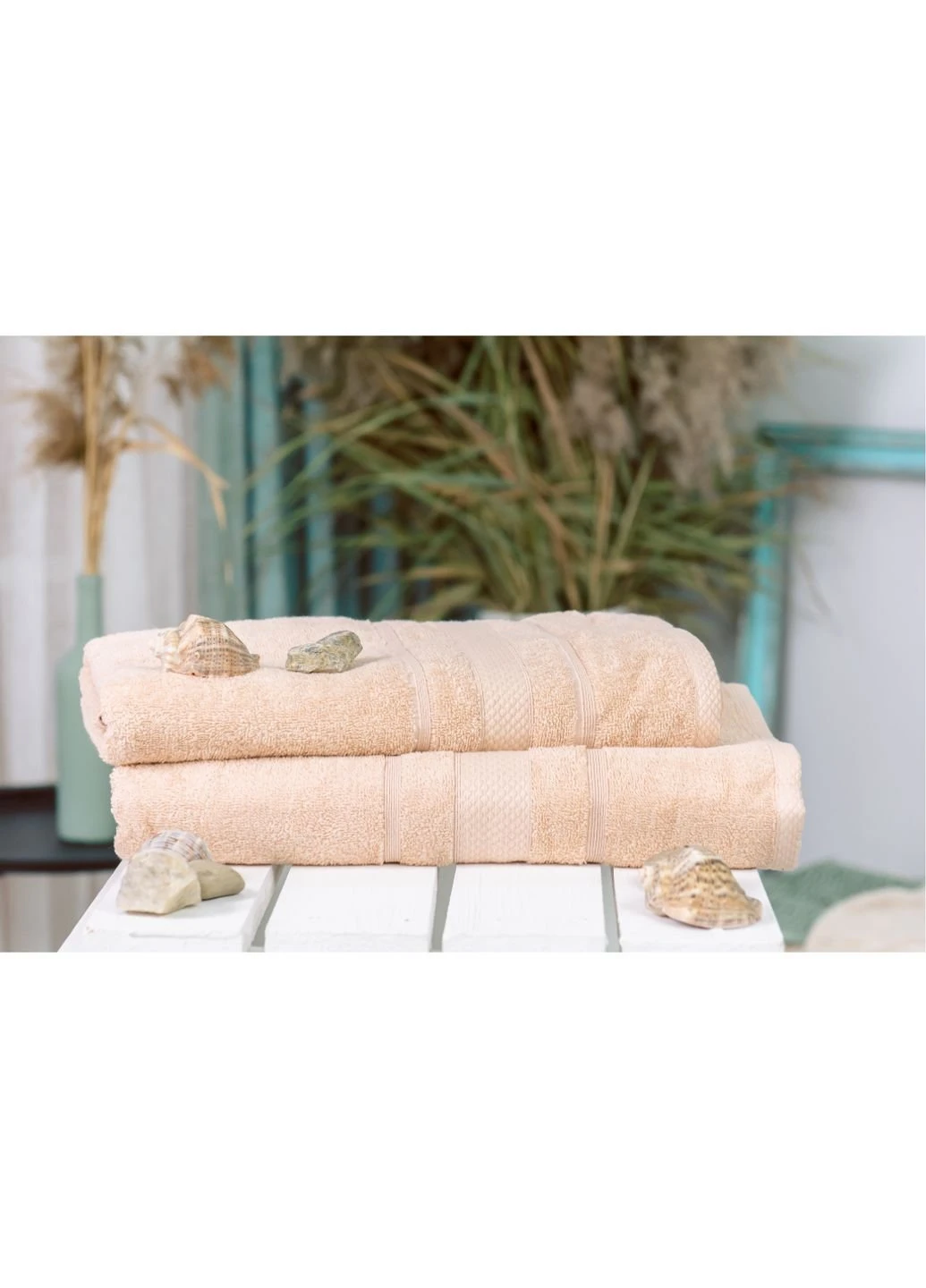 Полотенце MirSon набор банных №5075 Elite SoftNess Ivory 50х90, 70х140 (2200003183139) No Brand молочный