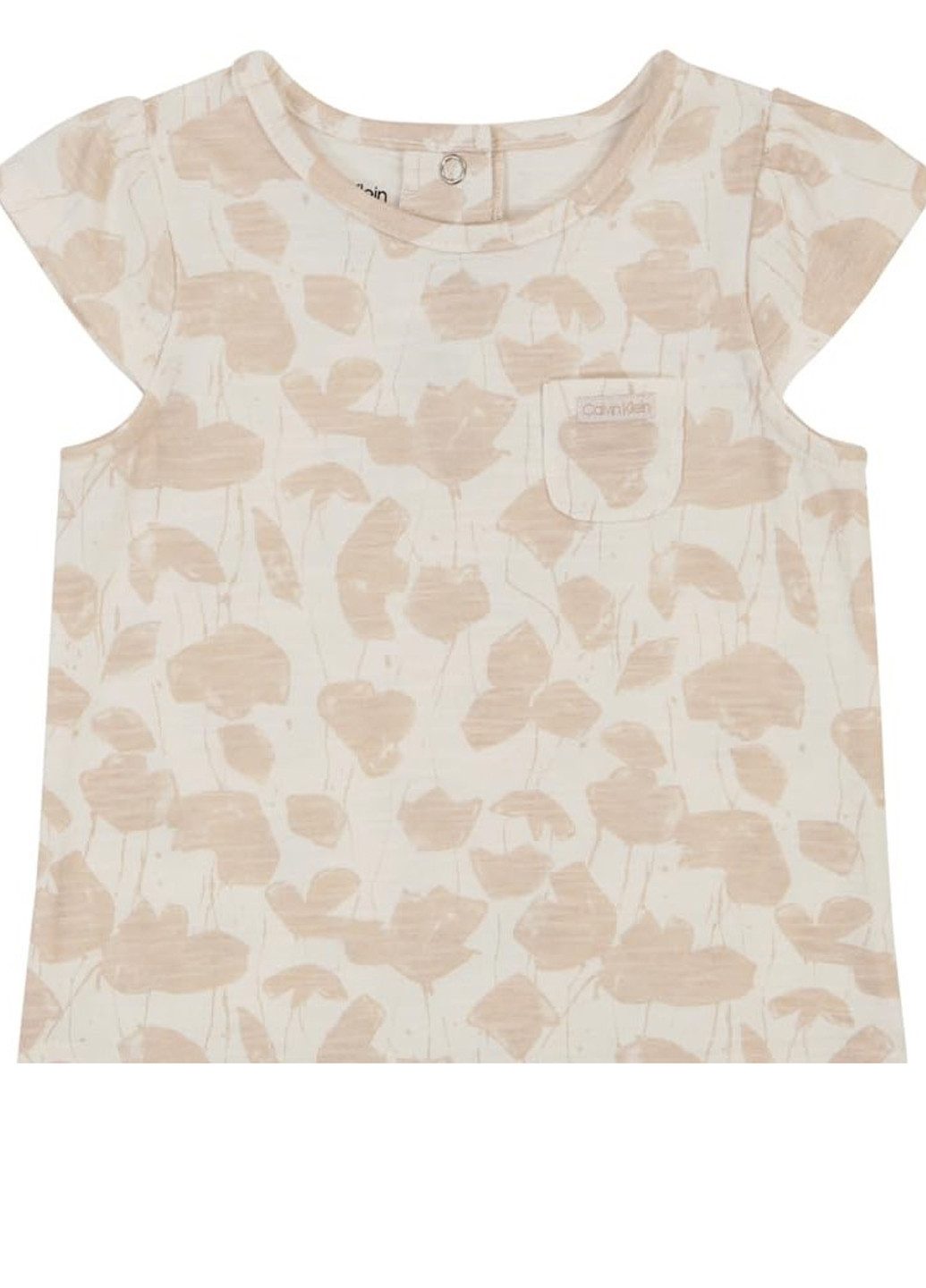 Бежевый летний комплект (боди, футболка, шорты) Calvin Klein