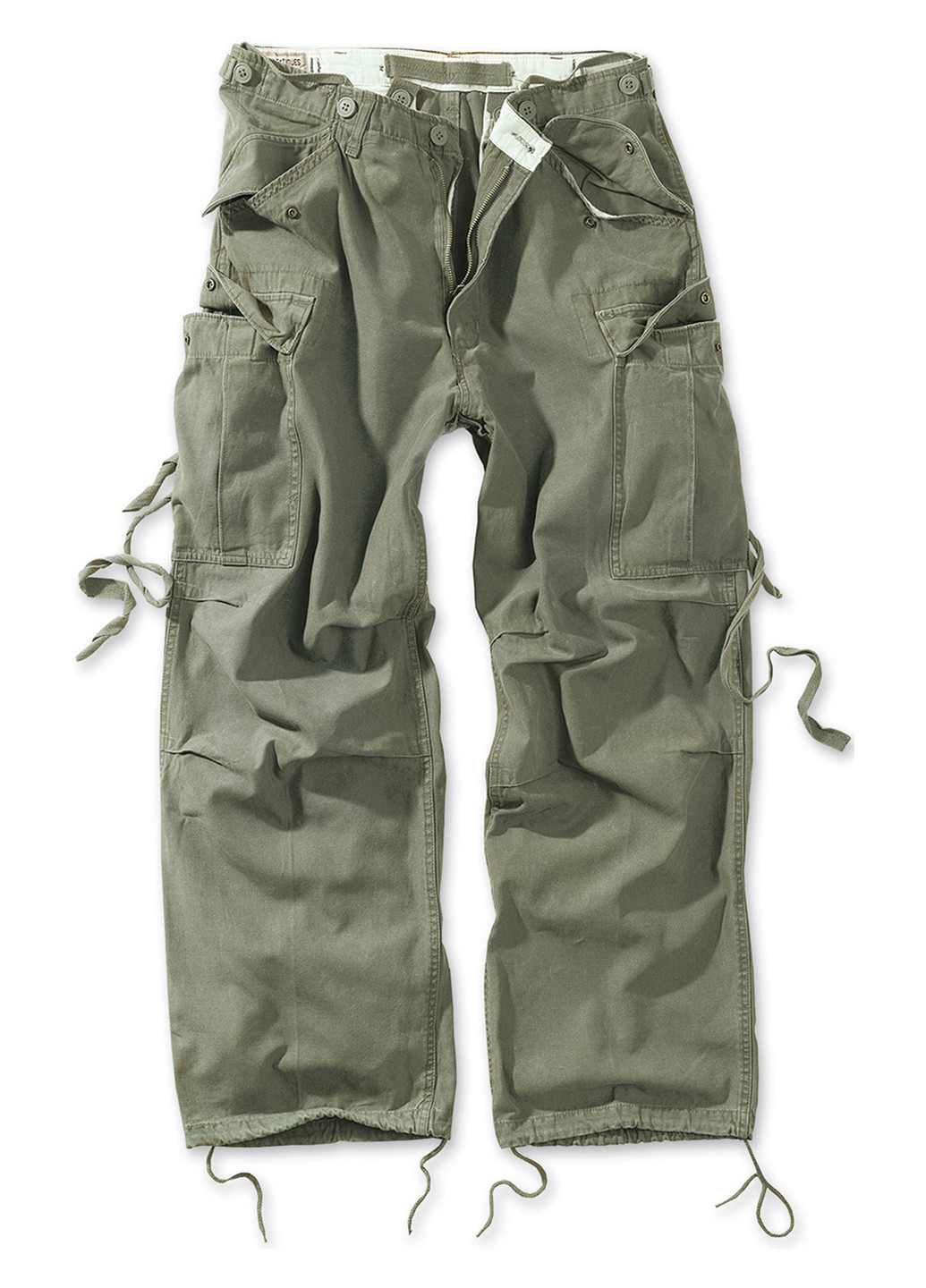 Оливковые кэжуал демисезонные со средней талией брюки Surplus