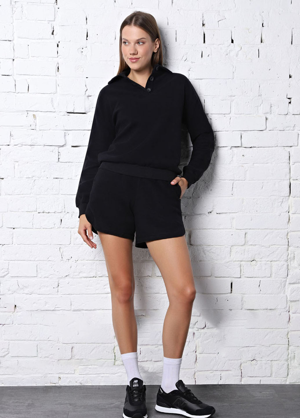 Чорний світшот Promin однотонний без декору (323777755)