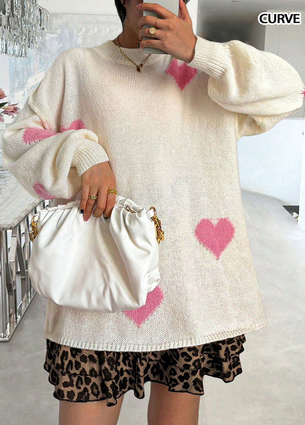 Кремовый демисезонный свитер SHEIN