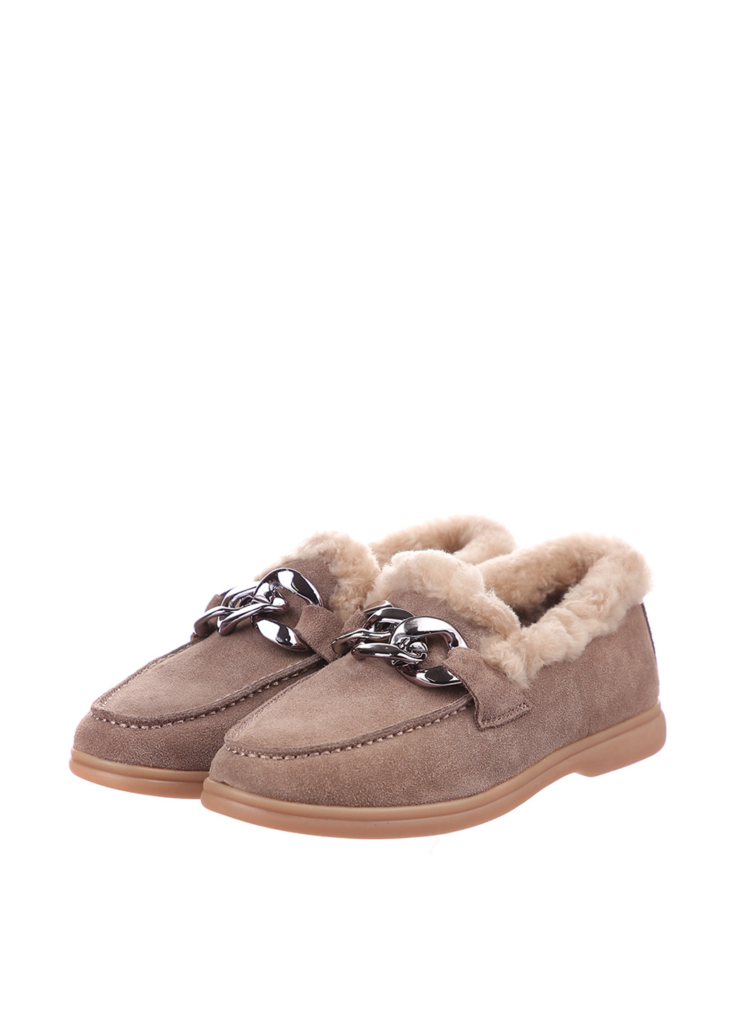 Зимние ботинки Lonza с цепочками, с мехом из натуральной замши