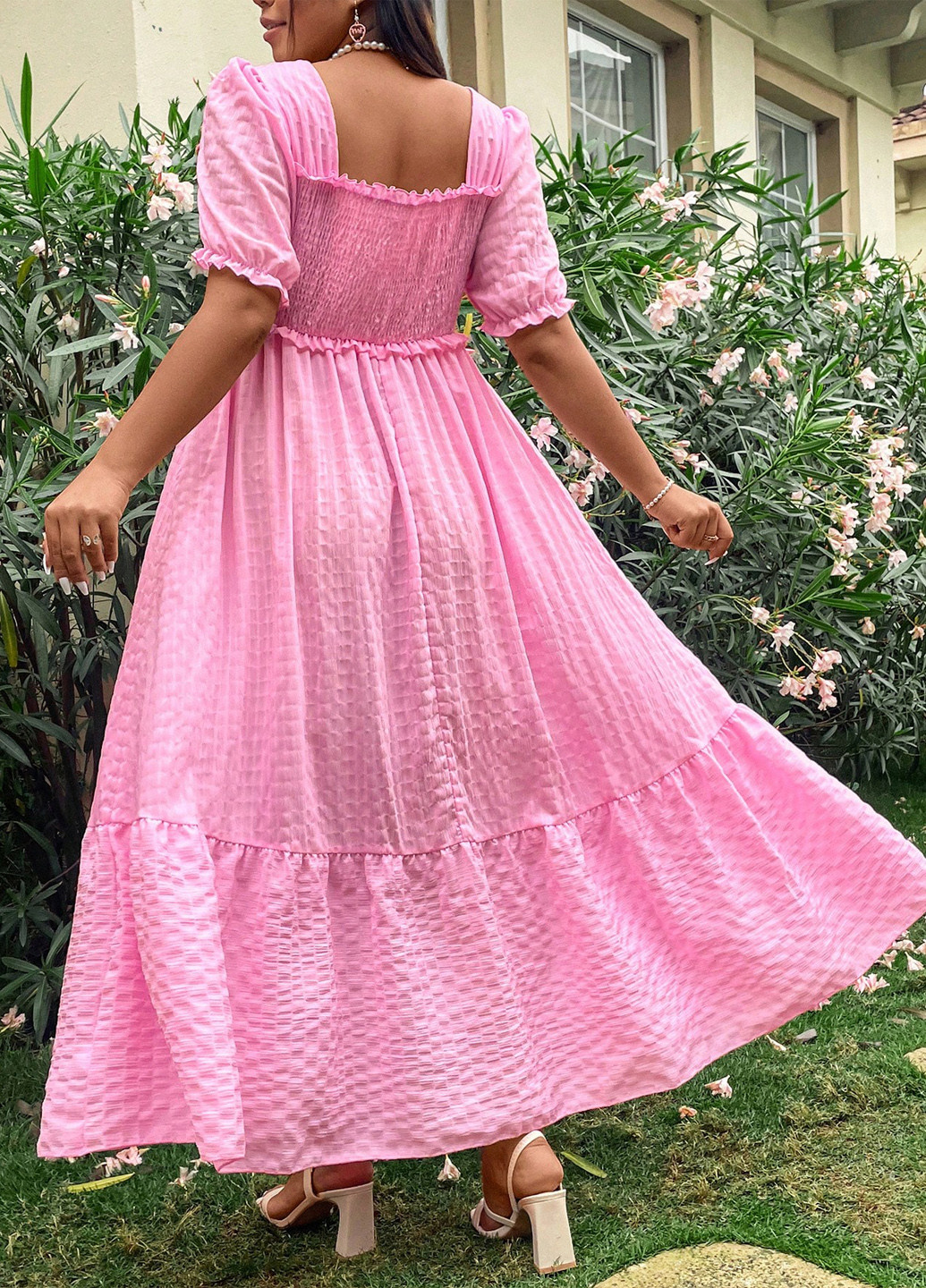 Рожева кежуал сукня а-силует SHEIN однотонна