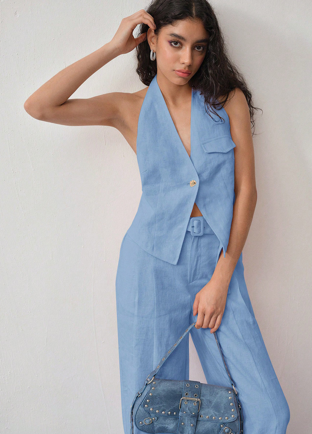 Светло-синяя блуза SHEIN