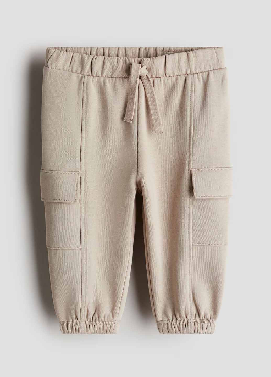 Бежевые кэжуал демисезонные брюки джоггеры, карго H&M