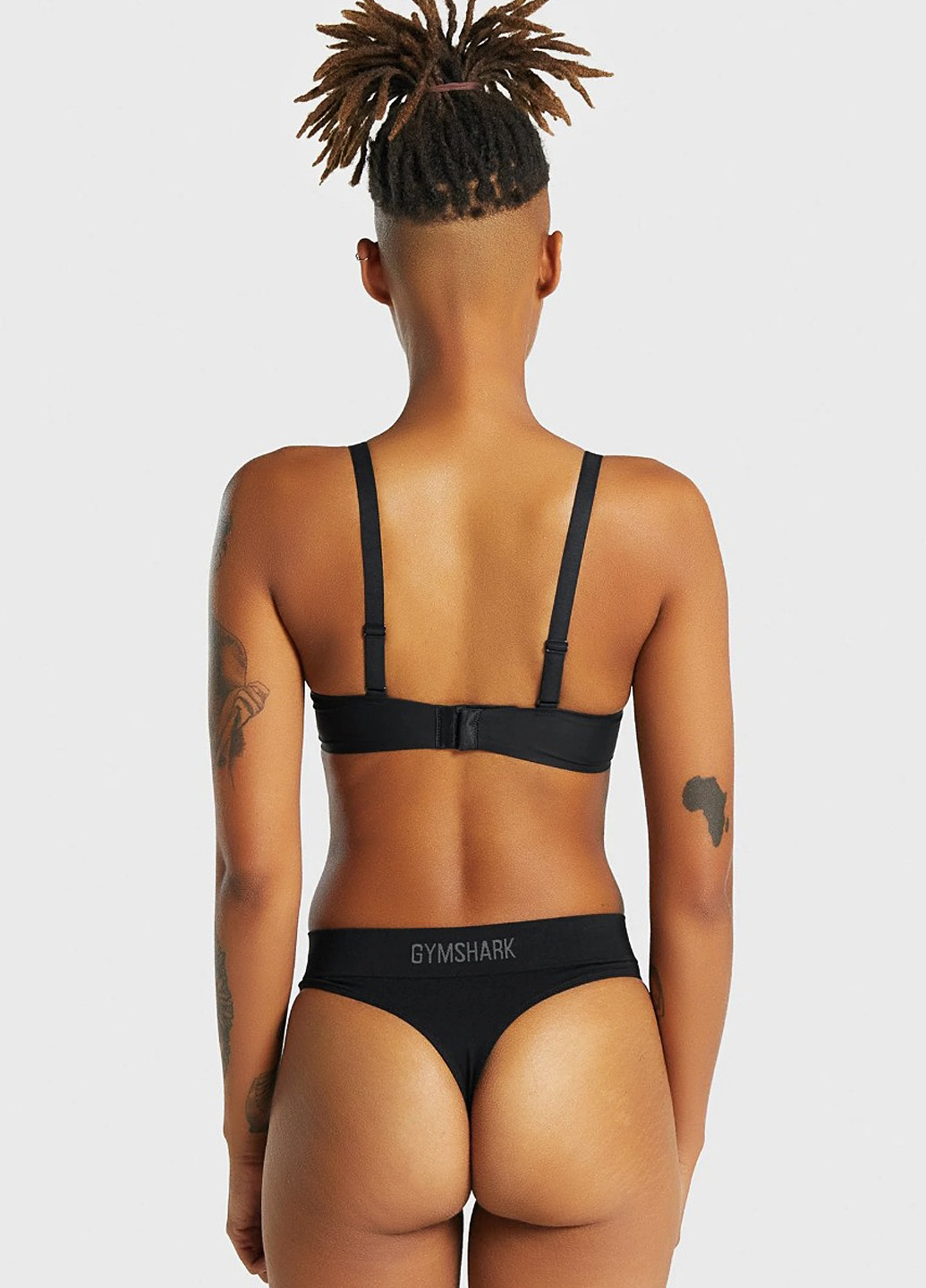 Чорний безшовний бюстгальтер Gymshark без кісточок нейлон