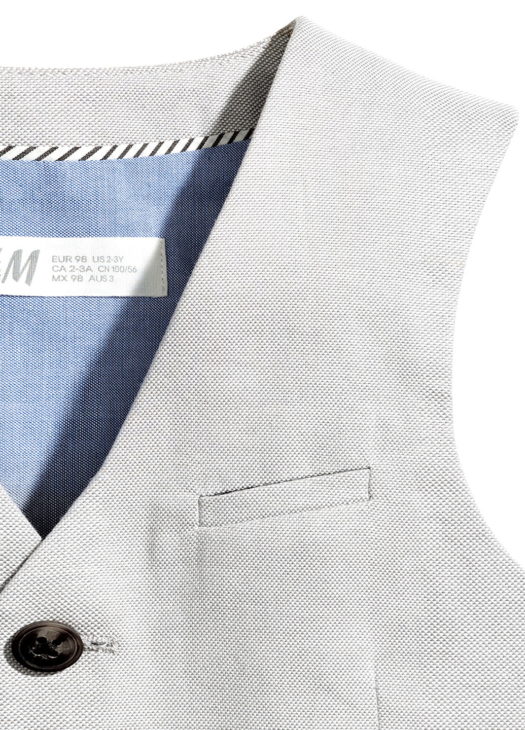 Жилет H&M прямой однотонный светло-серый деловой