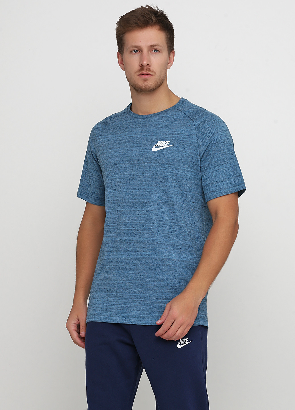 Синяя футболка Nike M NSW AV15 TOP KNIT SS