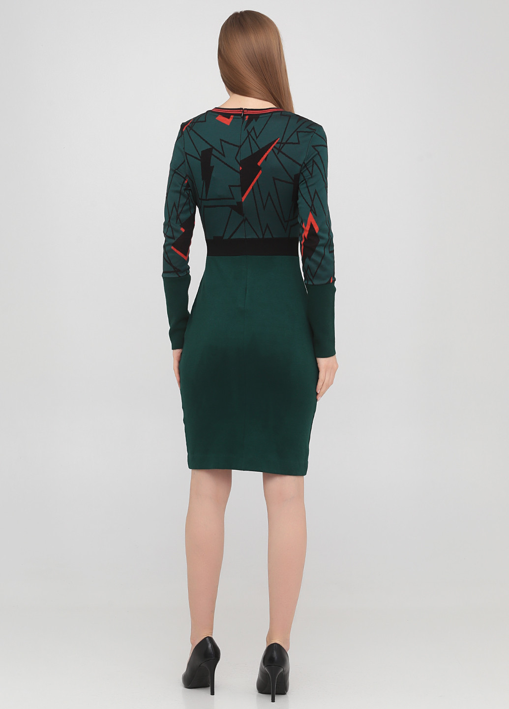 Темно-зеленое кэжуал платье футляр Only с геометрическим узором