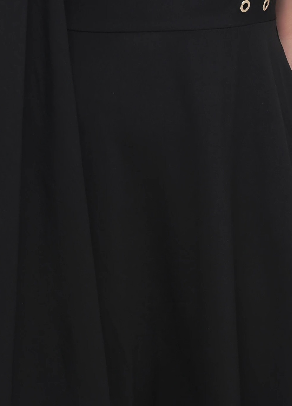 Черное кэжуал платье клеш однотонное Yumi