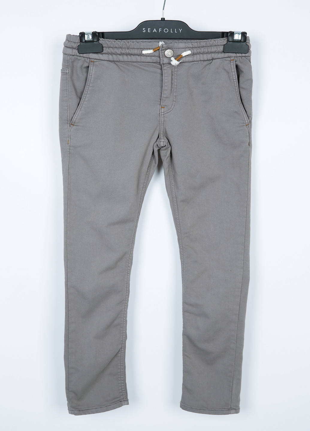 Серые кэжуал демисезонные зауженные брюки Boden