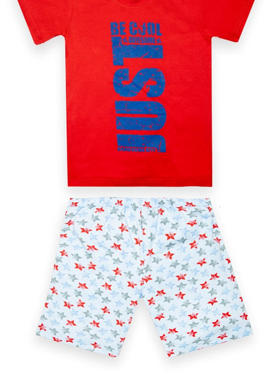 Красная всесезон детская летняя пижама для мальчика pgm-22-4 *be cool* Габби