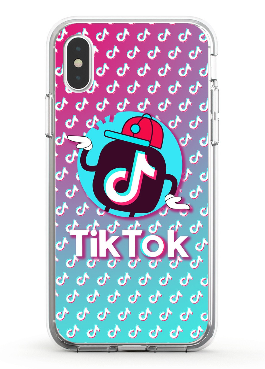 Чехол силиконовый Apple Iphone X ТикТок (TikTok) (6129-1712) MobiPrint (219559066)