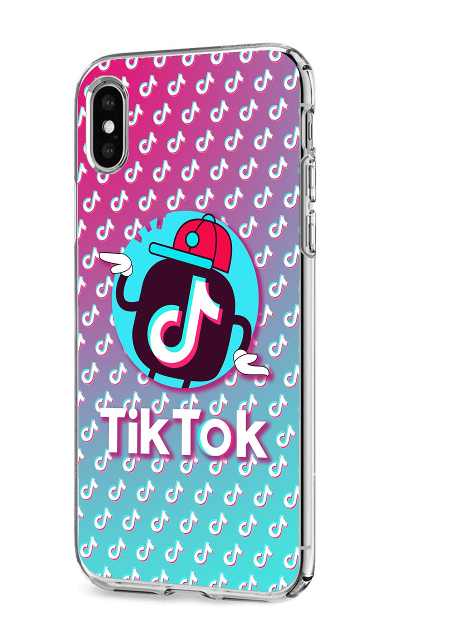 Чехол силиконовый Apple Iphone X ТикТок (TikTok) (6129-1712) MobiPrint (219559066)