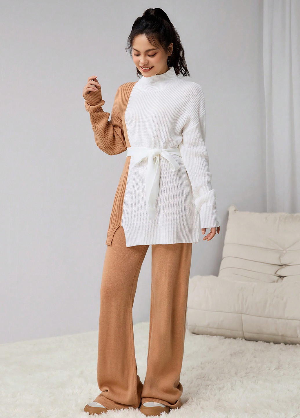 Комбінований демісезонний костюм (туніка, штани) брючний SHEIN