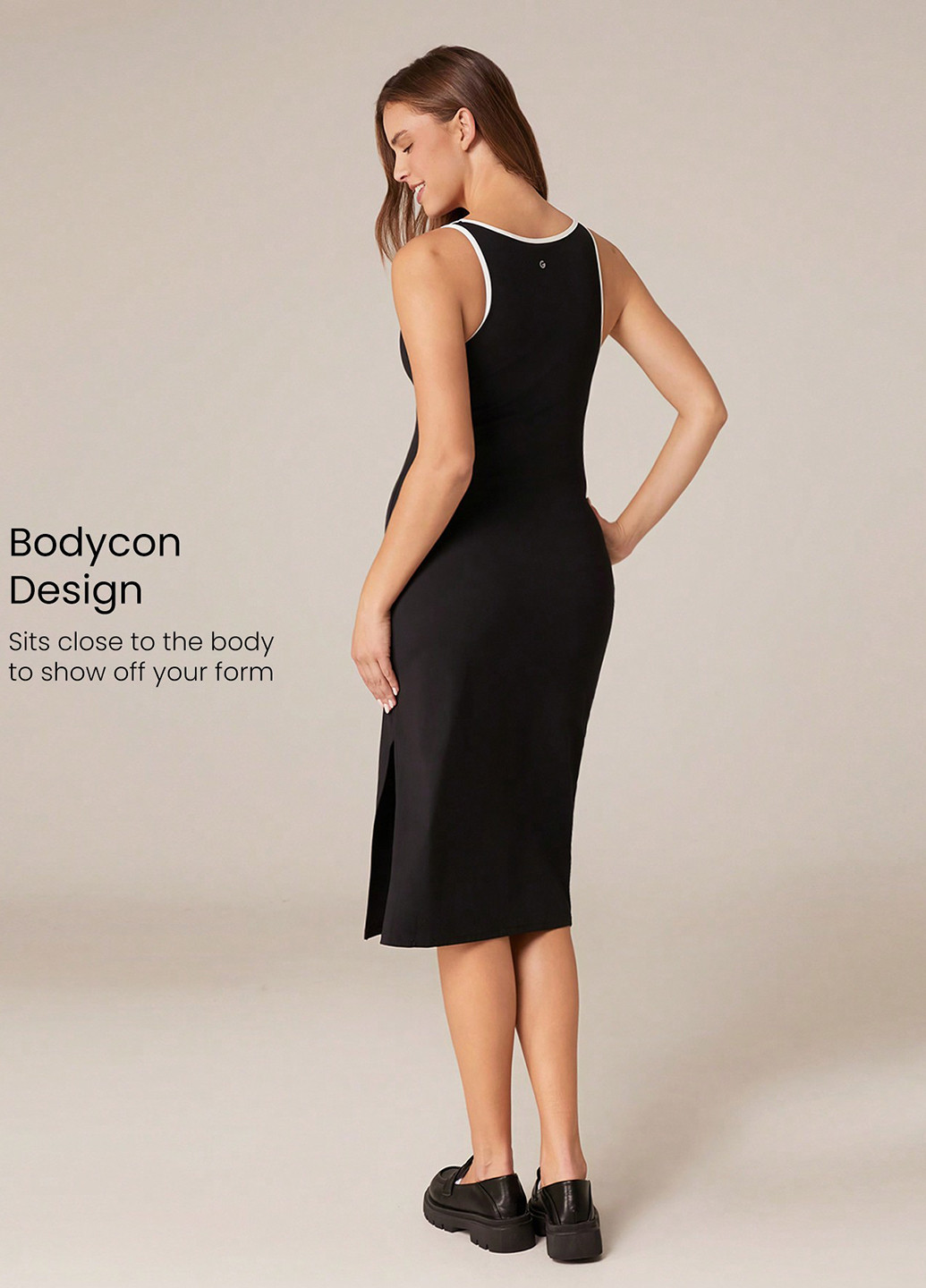 Черное спортивное, кэжуал платье платье-майка SHEIN однотонное