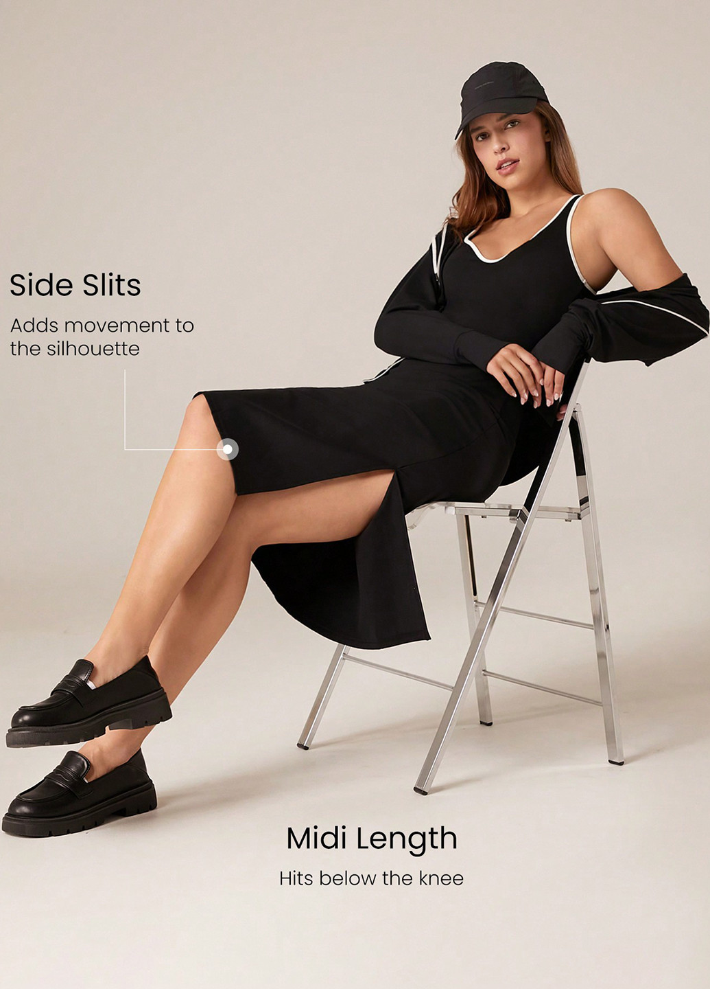 Черное спортивное, кэжуал платье платье-майка SHEIN однотонное