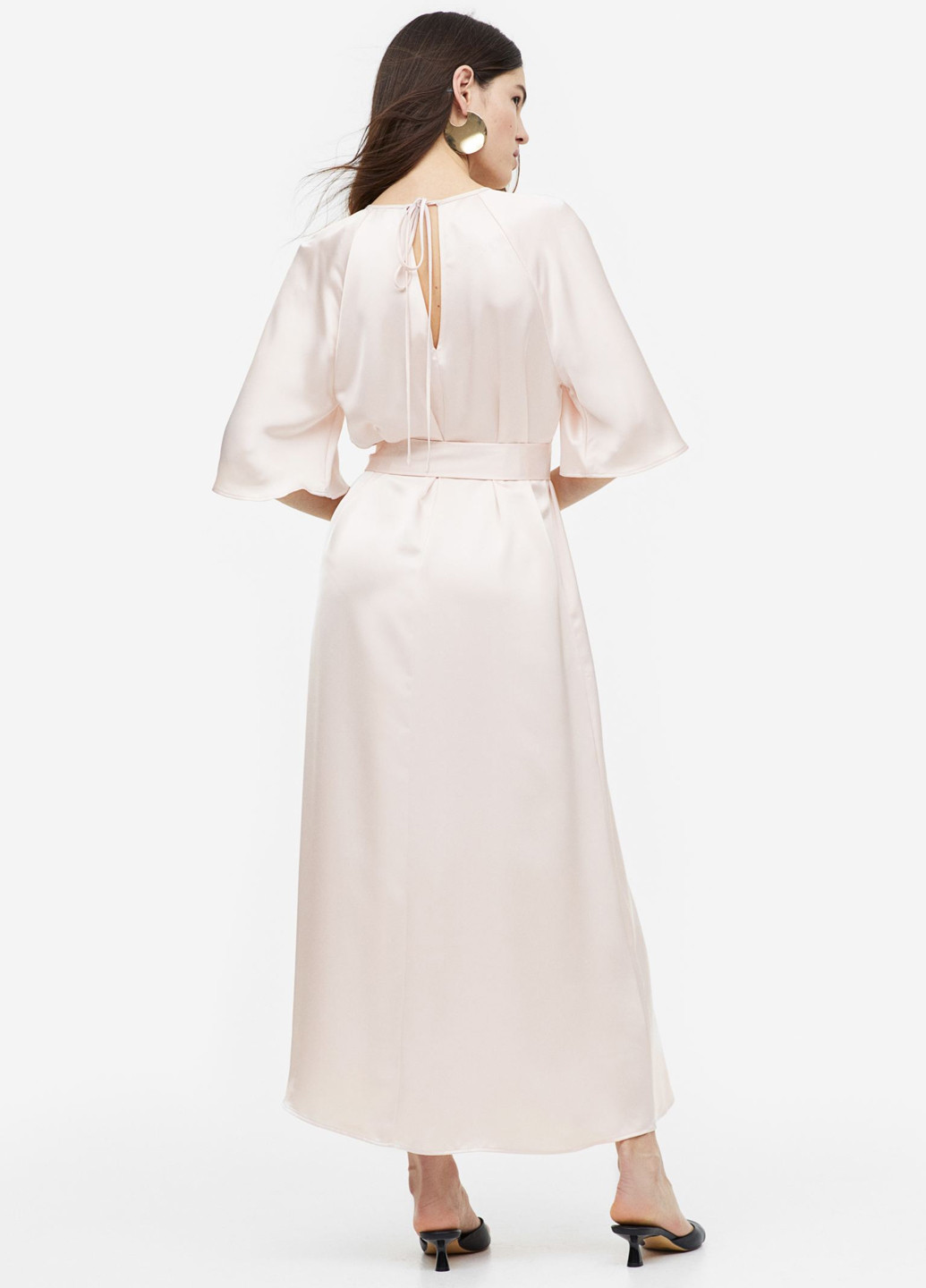 Пудровое кэжуал платье H&M однотонное
