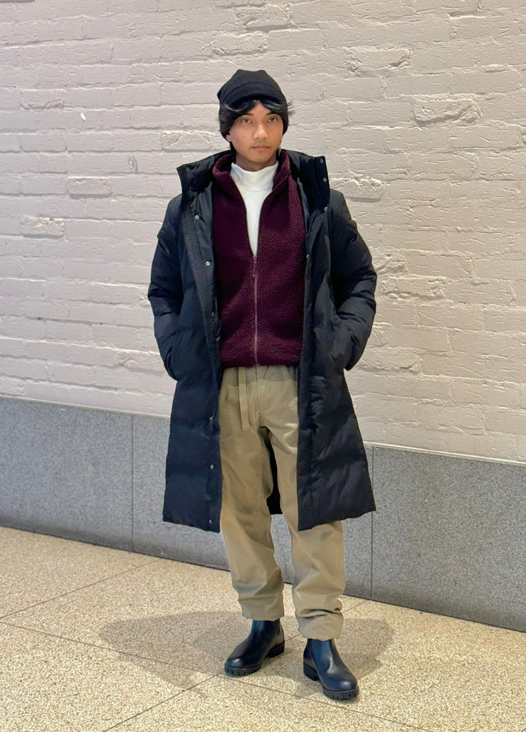 Бордова демісезонна куртка Uniqlo