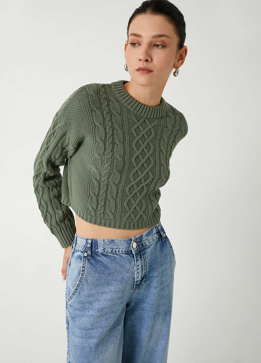 Пляшковий зелений демісезонний джемпер джемпер KOTON