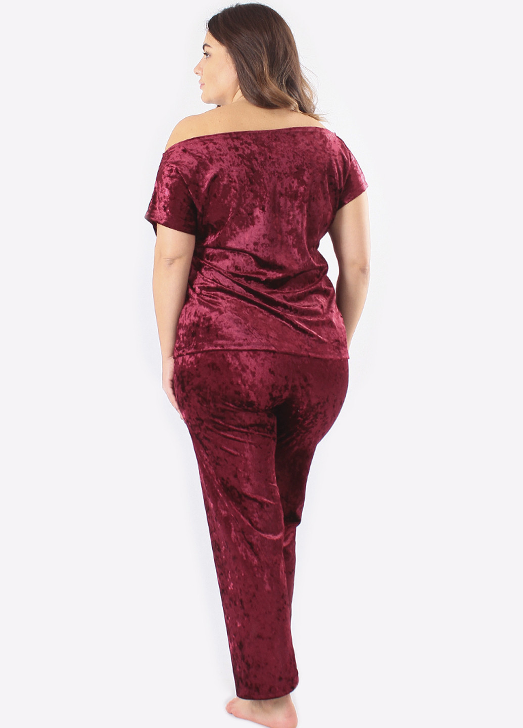 Бордова всесезон піжама (футболка, штани) футболка + штани Ghazel