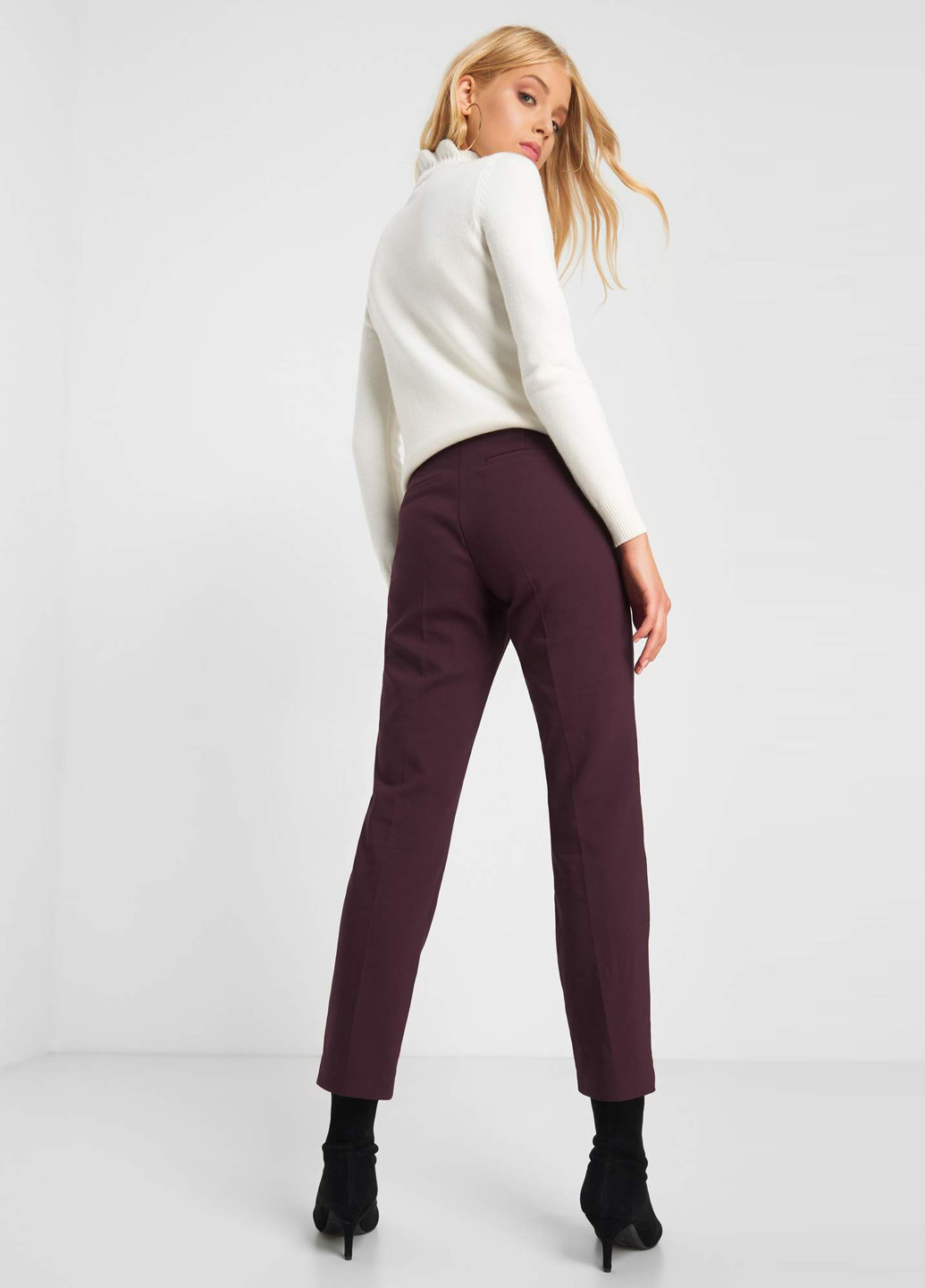 Темно-бордовые кэжуал демисезонные прямые брюки Orsay