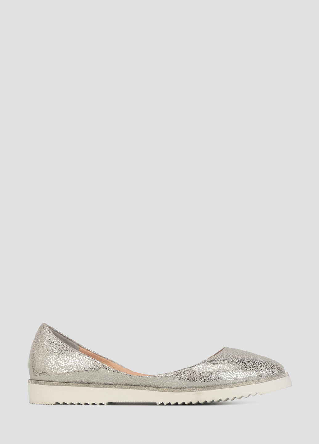 Жіночі балетки Viscala | срібні однотонні гліттер, біла підошва натуральна шкіра (300424906)
